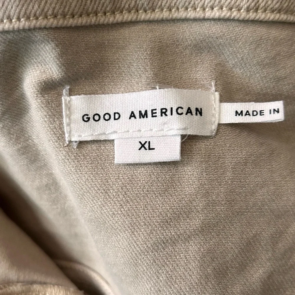 Good American Fit For Success Denim Utility Dress in Khaki Sz XL - Picture 10 of 11